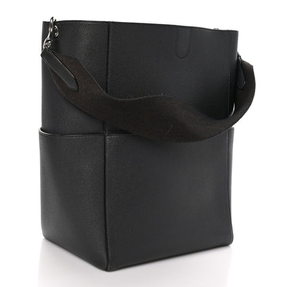 Celine Soft Grained Calfskin Sangle Bucket Bag Black 3 of 11