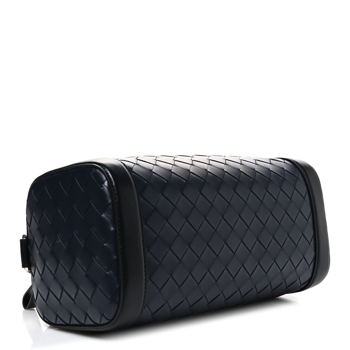 Lambskin Intrecciato Brick Messenger Bag Navy Black