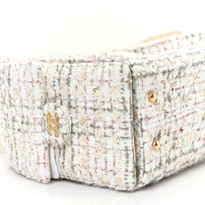 Chanel Wool Tweed Small Chanel 25 Handbag Ecru Gold Red Khaki Multicolor 9 of 12