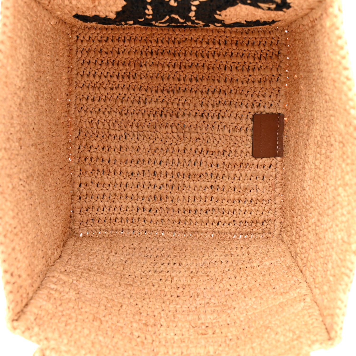Celine Raffia Calfskin Triomphe Cube Tote Natural Black 6 of 13