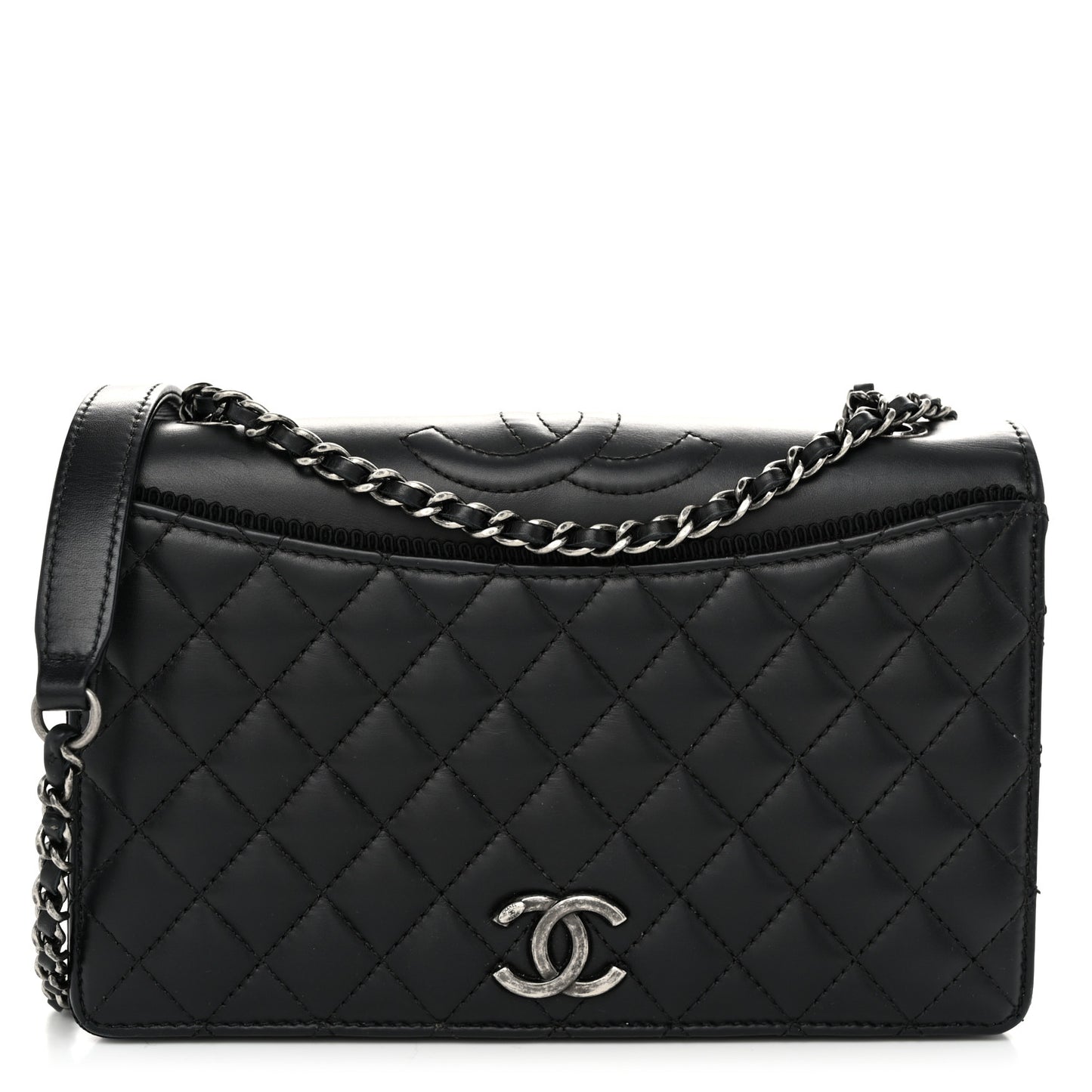 Calfskin Quilted Small Ballerine Flap Black