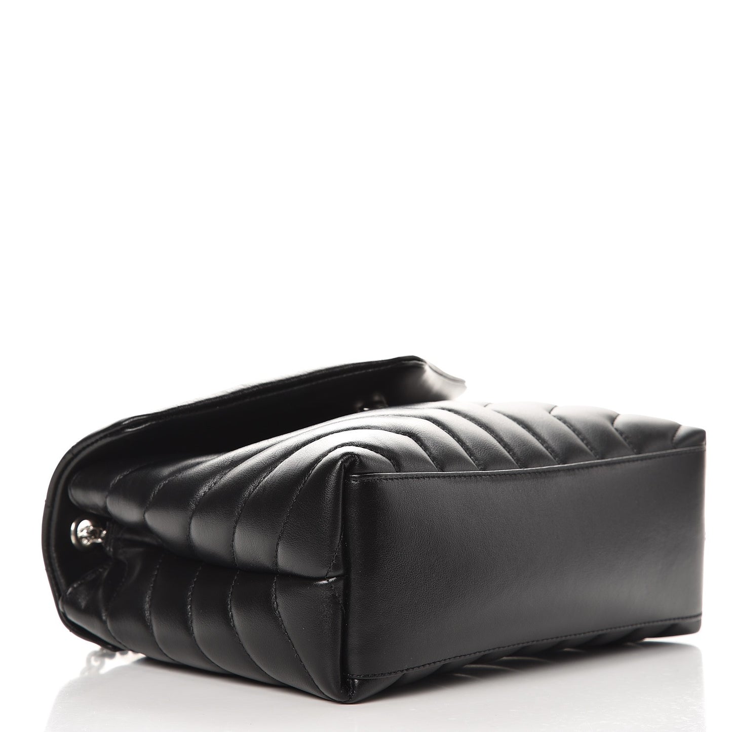 Calfskin Y Quilted Monogram Small Loulou Chain Satchel Black