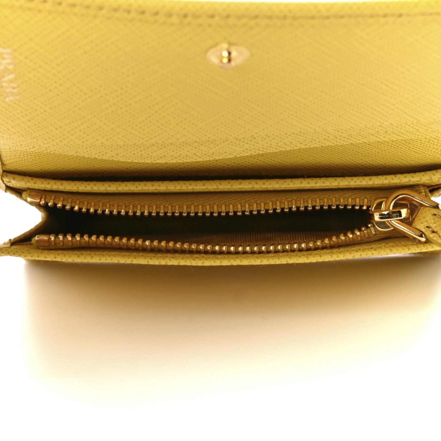 Prada Saffiano Small Wallet Sunny Yellow 4 of 11