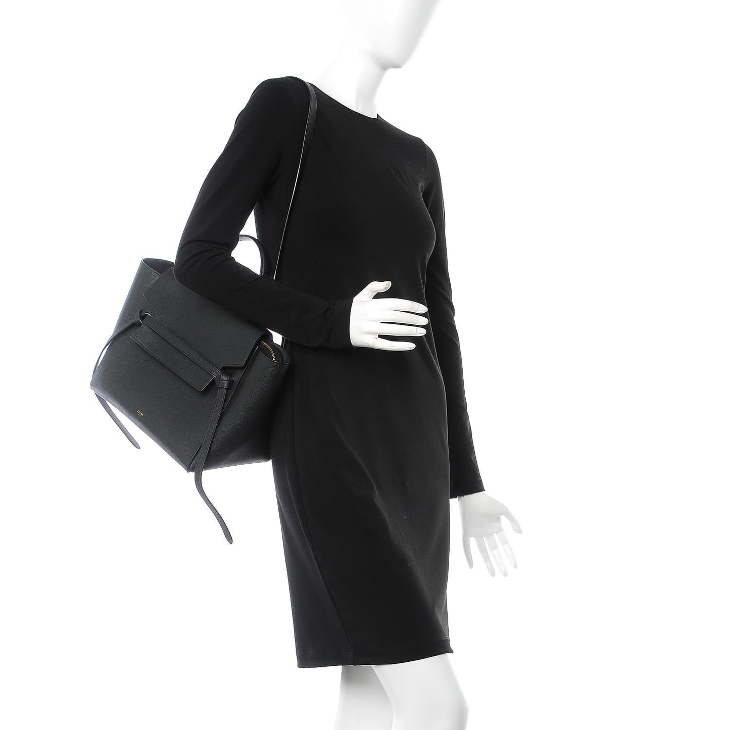 Grained Calfskin Mini Belt Bag Black