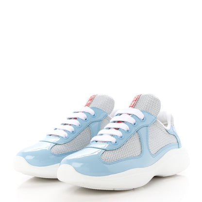 Prada Patent America's Cup Patchwork Sneakers 35 Celeste 3 of 9