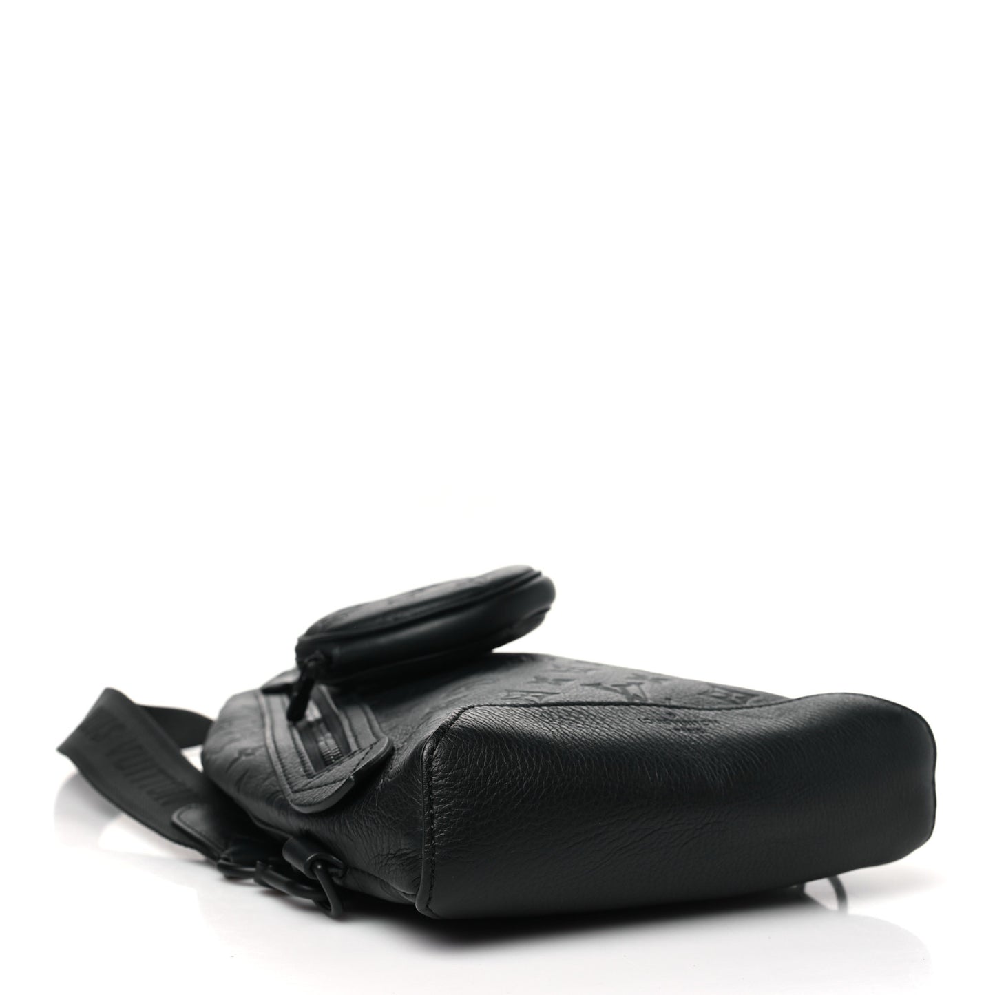 Calfskin Shadow Monogram Duo Slingbag Black