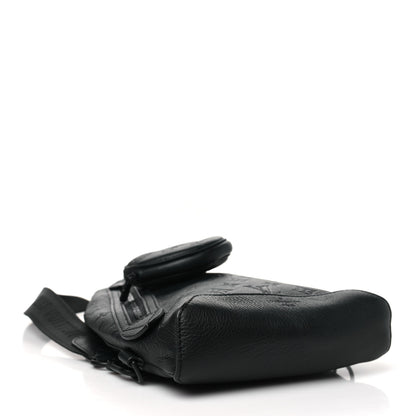 Louis Vuitton Calfskin Shadow Monogram Duo Slingbag Black 4 of 9