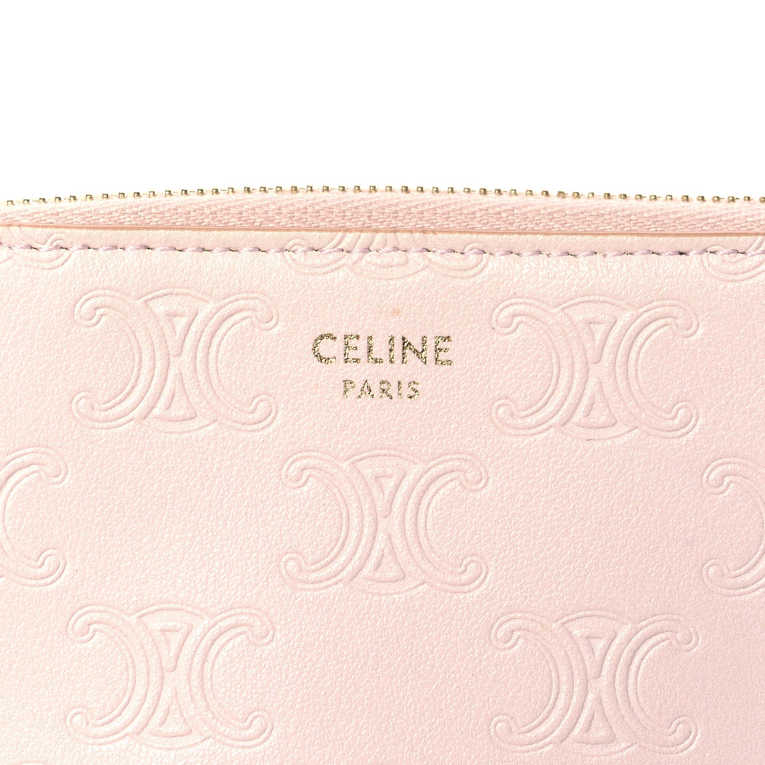 Celine Smooth Calfskin Triomphe Embossed Coin and Card Pouch Rose Pale 6 of 11