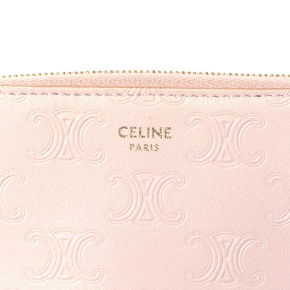 Celine Smooth Calfskin Triomphe Embossed Coin and Card Pouch Rose Pale 6 of 11