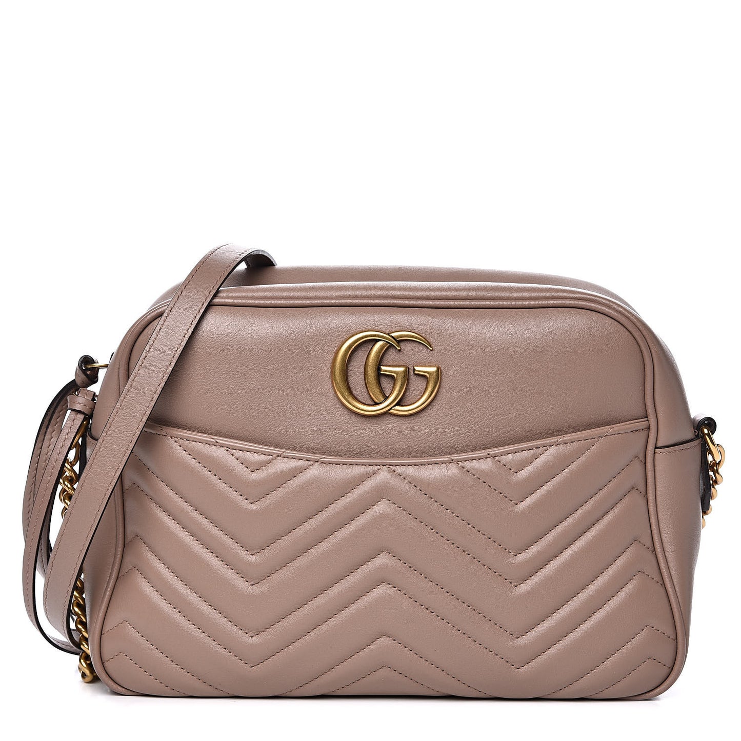 Calfskin Matelasse Medium GG Marmont Chain Shoulder Bag Porcelain Rose