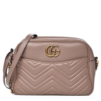 Gucci Calfskin Matelasse Medium GG Marmont Chain Shoulder Bag Porcelain Rose 1 of 10