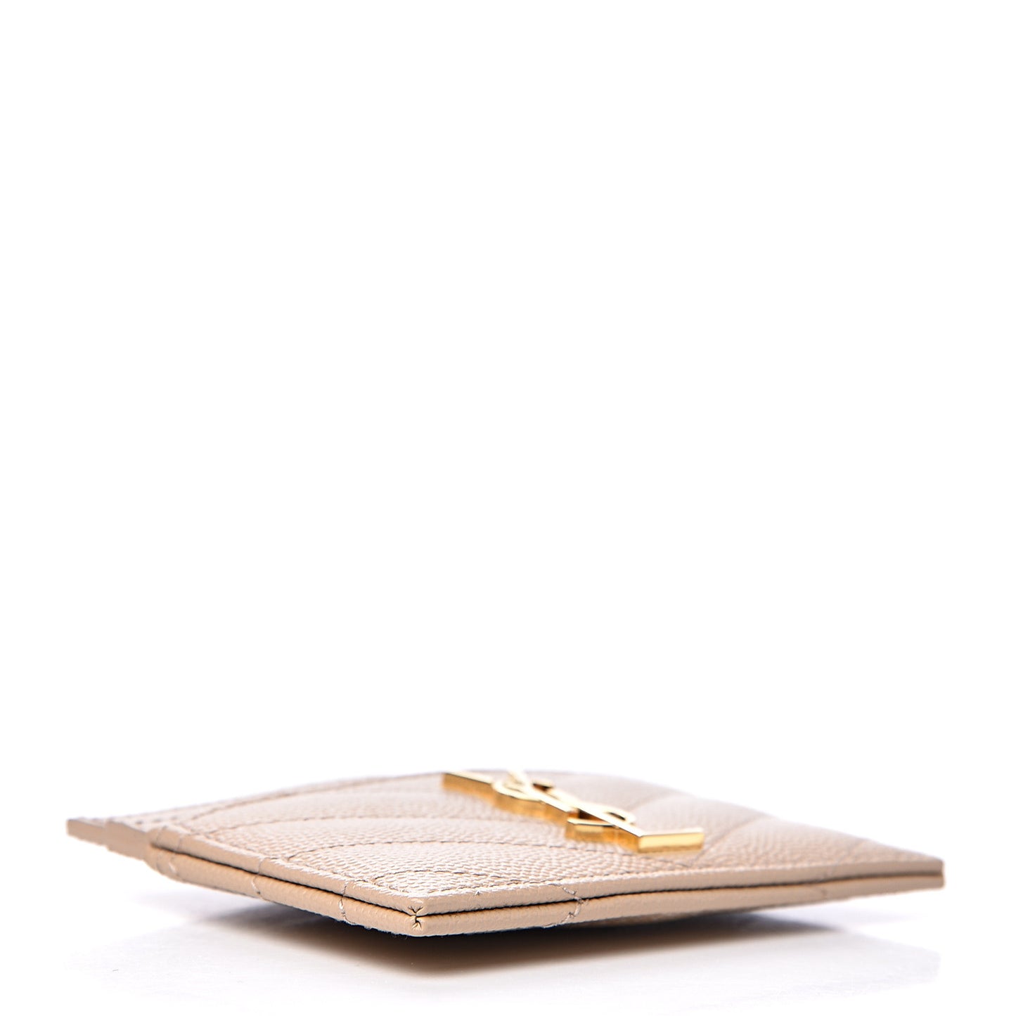 Grain De Poudre Matelasse Chevron Monogram Credit Card Case Nude Powder