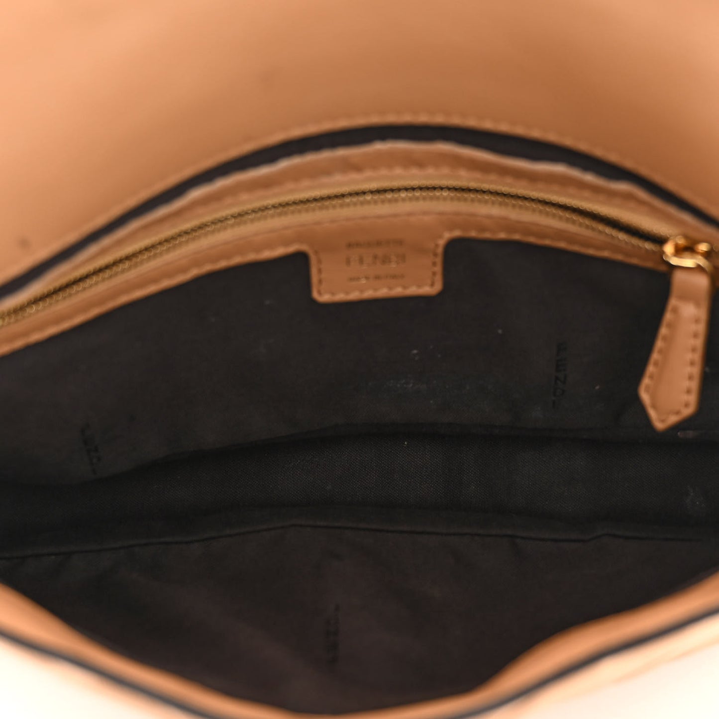 Nappa FF 1974 Embossed Baguette Miele Scuro