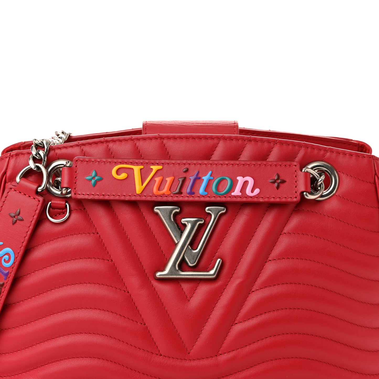 Calfskin New Wave Chain Tote Ecarlate