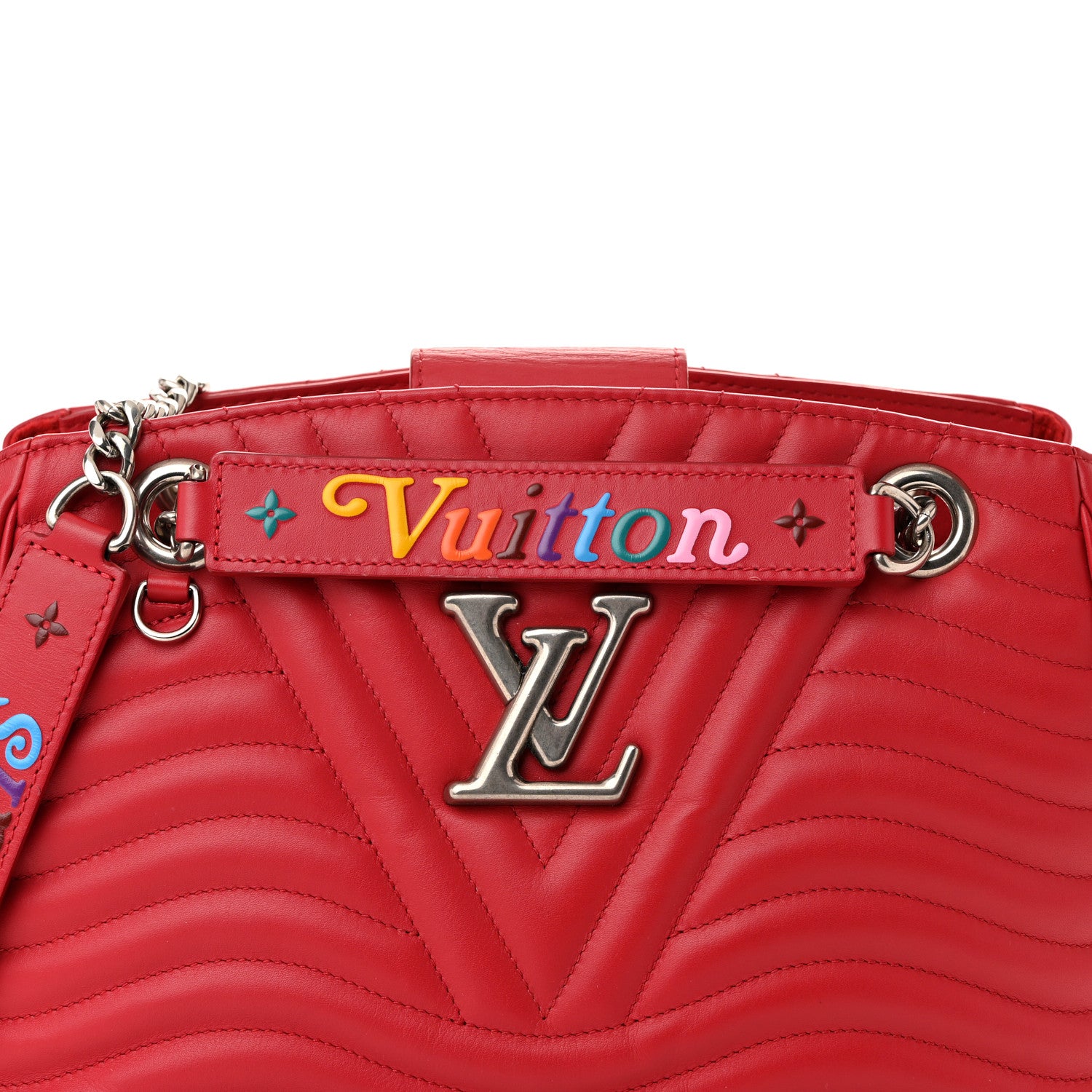 Louis Vuitton Calfskin New Wave Chain Tote Ecarlate 7 of 9