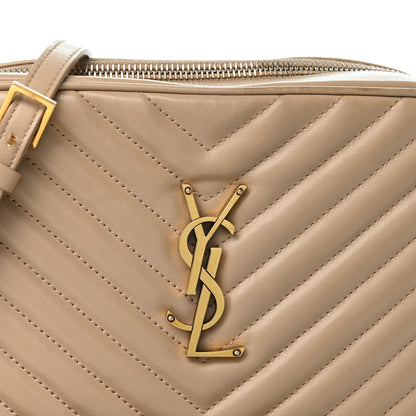 Saint Laurent Calfskin Matelasse Monogram Lou Camera Bag Dark Beige 8 of 12