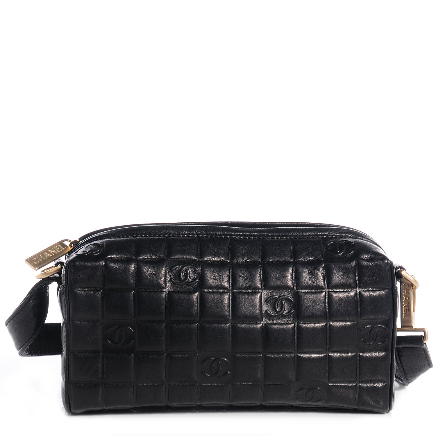 Chanel Lambskin CC Chocolate Bar Shoulder Bag Black 1 of 8