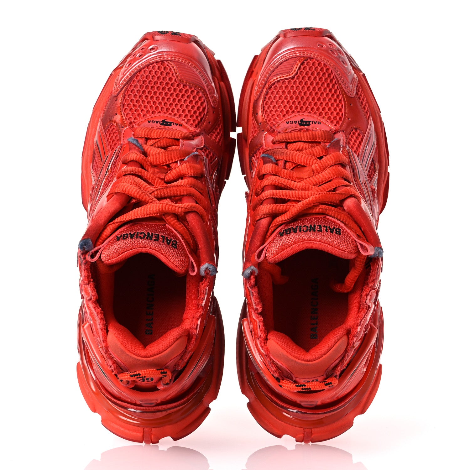 Balenciaga Mesh Rubber Mens Runner Sneakers  39 Red 6 of 16