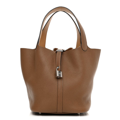 Hermes Taurillon Clemence Swift Eclat Picotin Lock 22 MM Alezan Biscuit 1 of 10