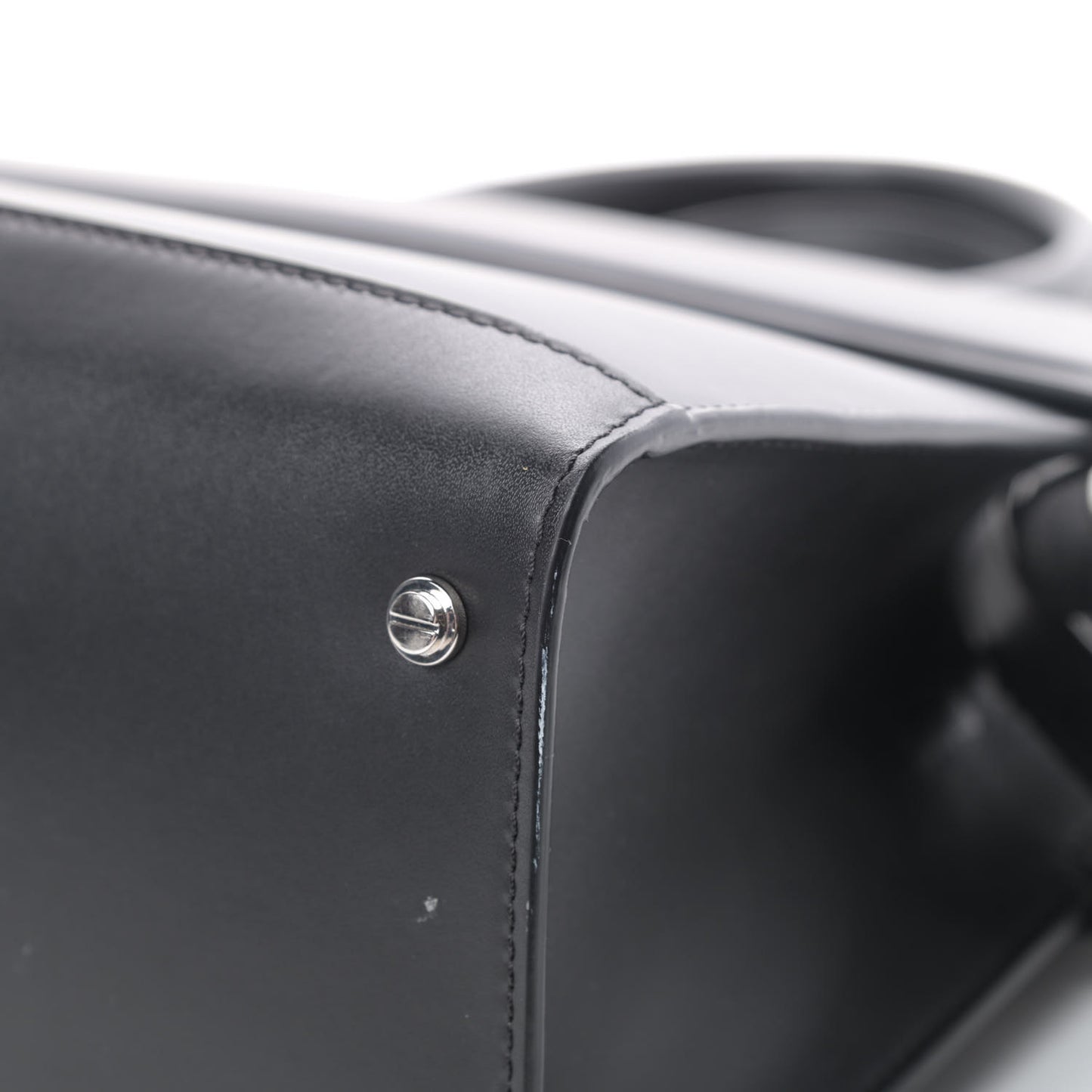 Smooth Calfskin Small Horizon Satchel Black