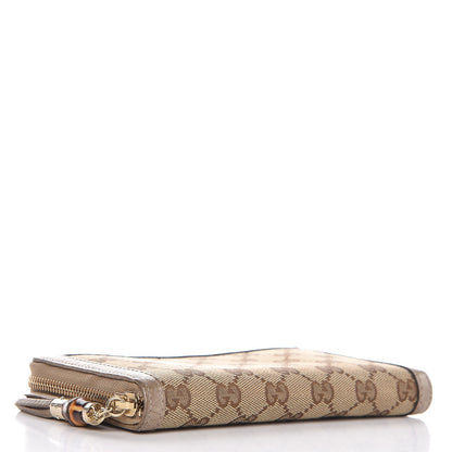 Gucci Monogram Bamboo Tassel Zip Around Wallet Gold 4 of 9