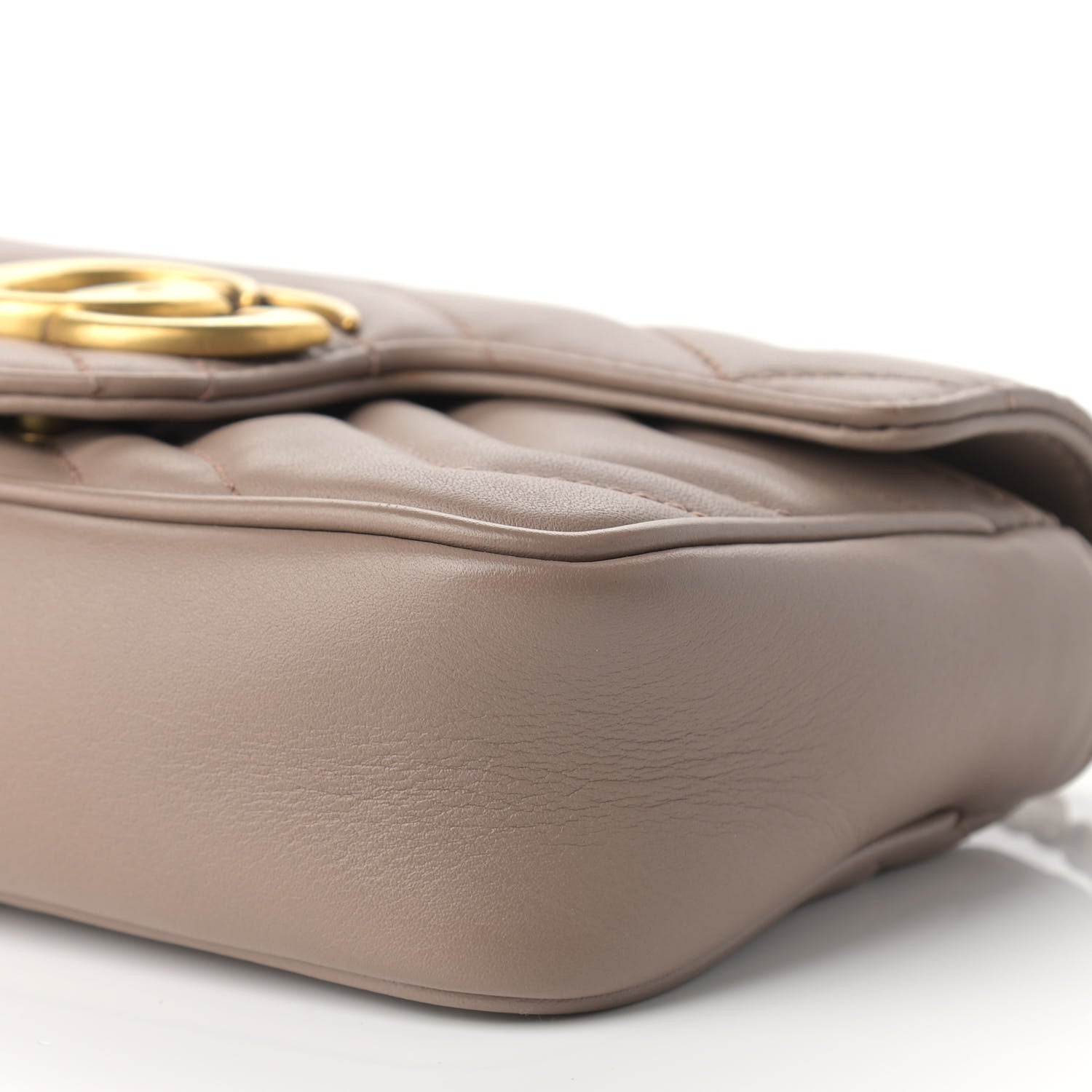 Gucci Calfskin Matelasse Super Mini GG Marmont Shoulder Bag Porcelain Rose 16 of 23