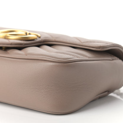 Gucci Calfskin Matelasse Super Mini GG Marmont Shoulder Bag Porcelain Rose 16 of 23