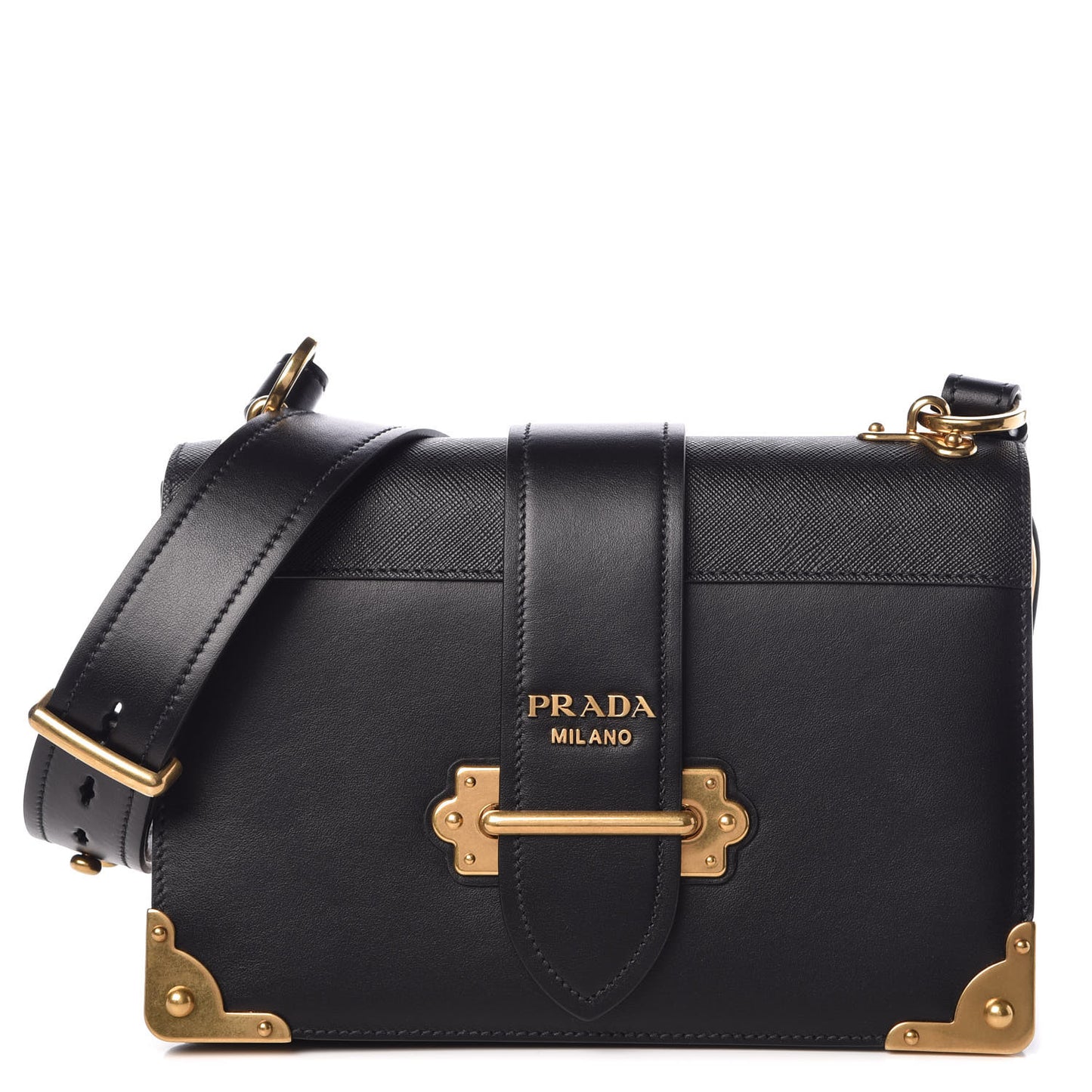 City Calf Saffiano Large Cahier Bag Black