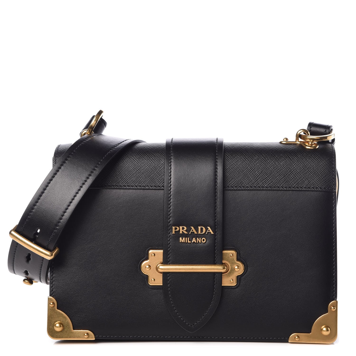 Prada City Calf Saffiano Large Cahier Bag Black 1 of 8