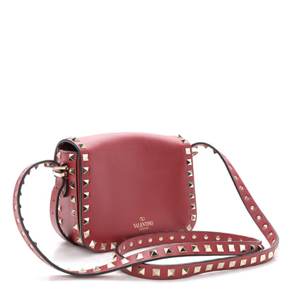 Valentino Garavani Vitello Small Rockstud Flap Saddle Bag Red 3 of 15