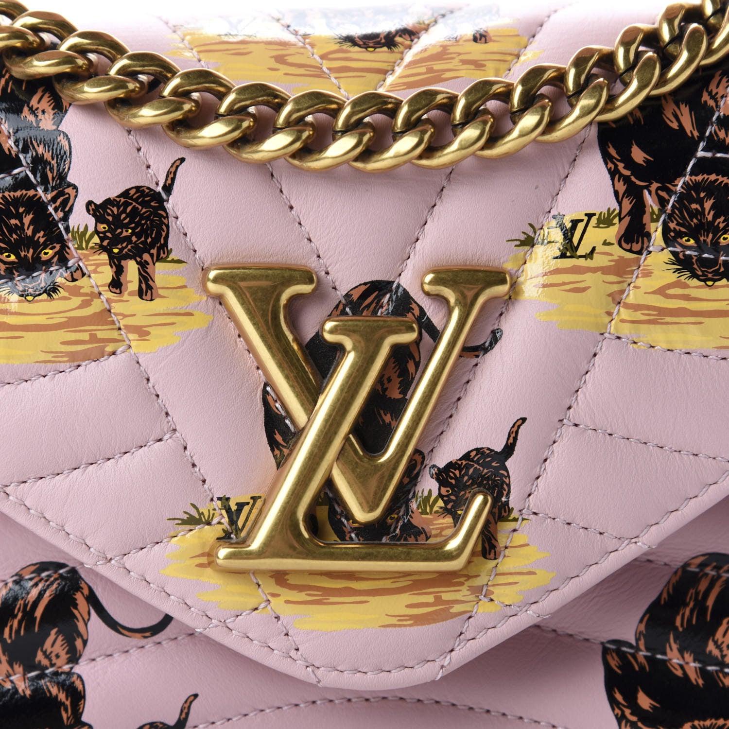 Louis Vuitton Calfskin Leopard Print New Wave Chain PM Light Pink 11 of 11