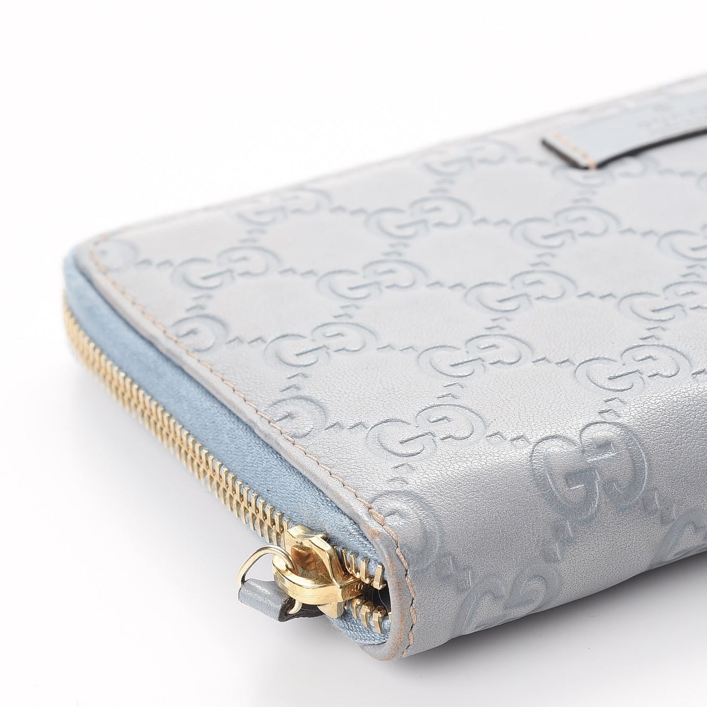 Guccissima Joy Zip Around Organizer Wallet Light Blue