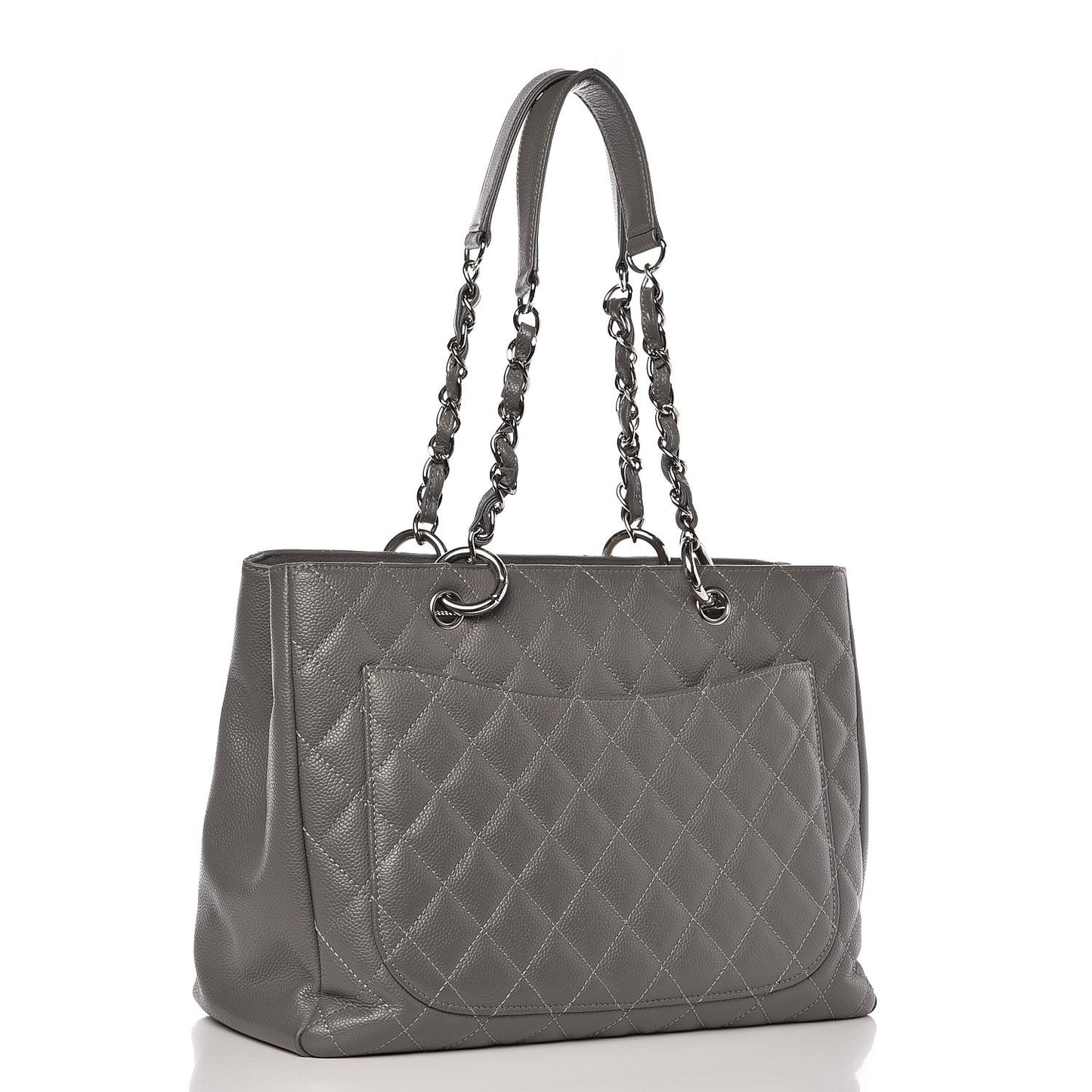 Caviar Quilted Grand Shopping Tote GST Grey