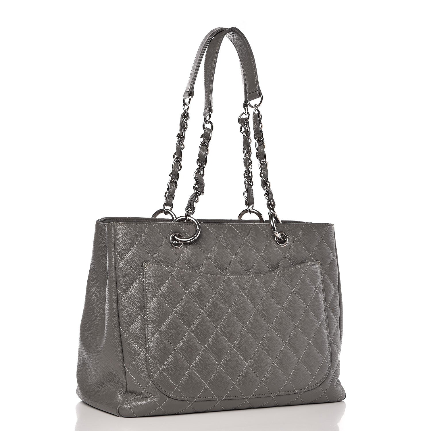 Chanel Caviar Quilted Grand Shopping Tote GST Grey 3 of 12