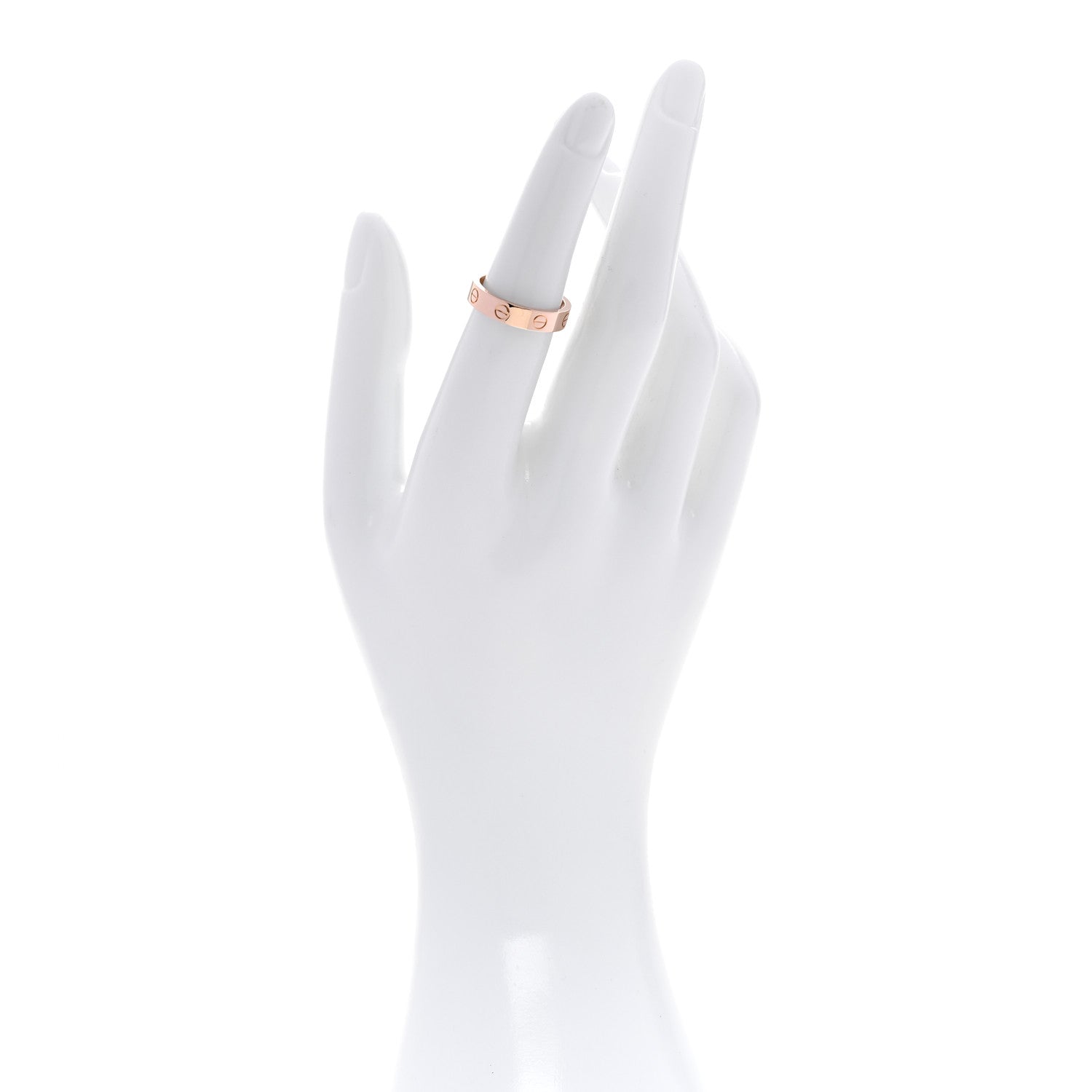 Cartier 18K Pink Gold Diamond 4mm LOVE Wedding Band Ring 51 5.75 2 of 4