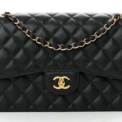Chanel Caviar Quilted Jumbo Double Flap Black 8 of 13