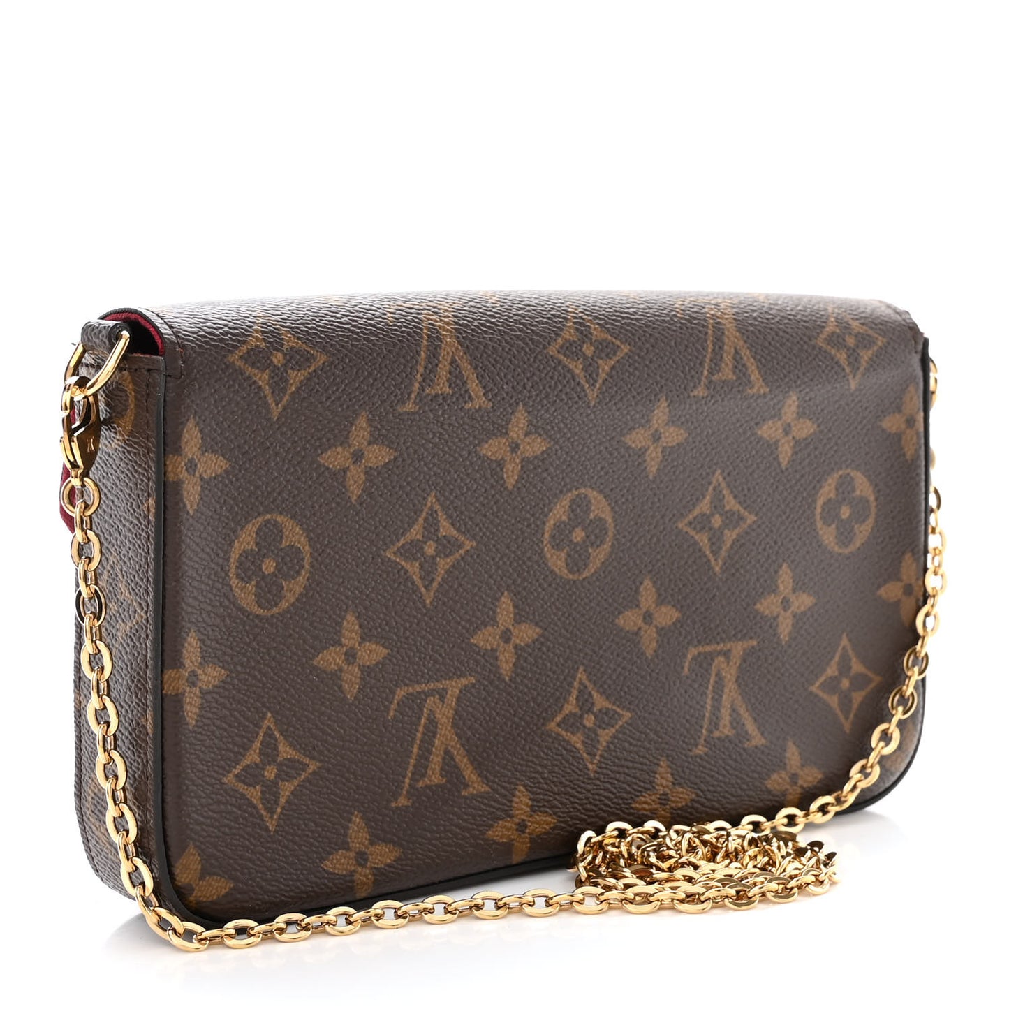 Monogram Pochette Felicie Chain Wallet Fuchsia