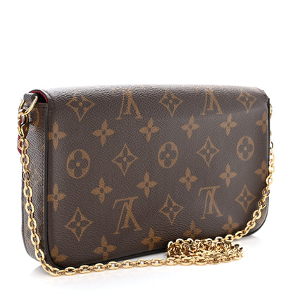Louis Vuitton Monogram Pochette Felicie Chain Wallet Fuchsia 4 of 15