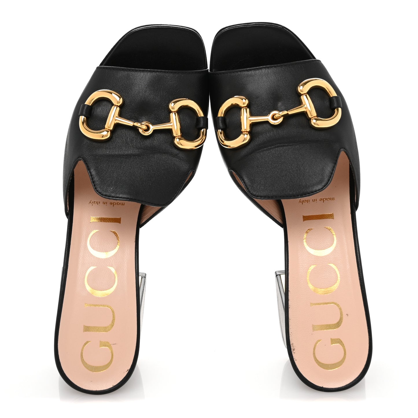 Nappa Horsebit 75mm Slide Sandals 37.5 Black