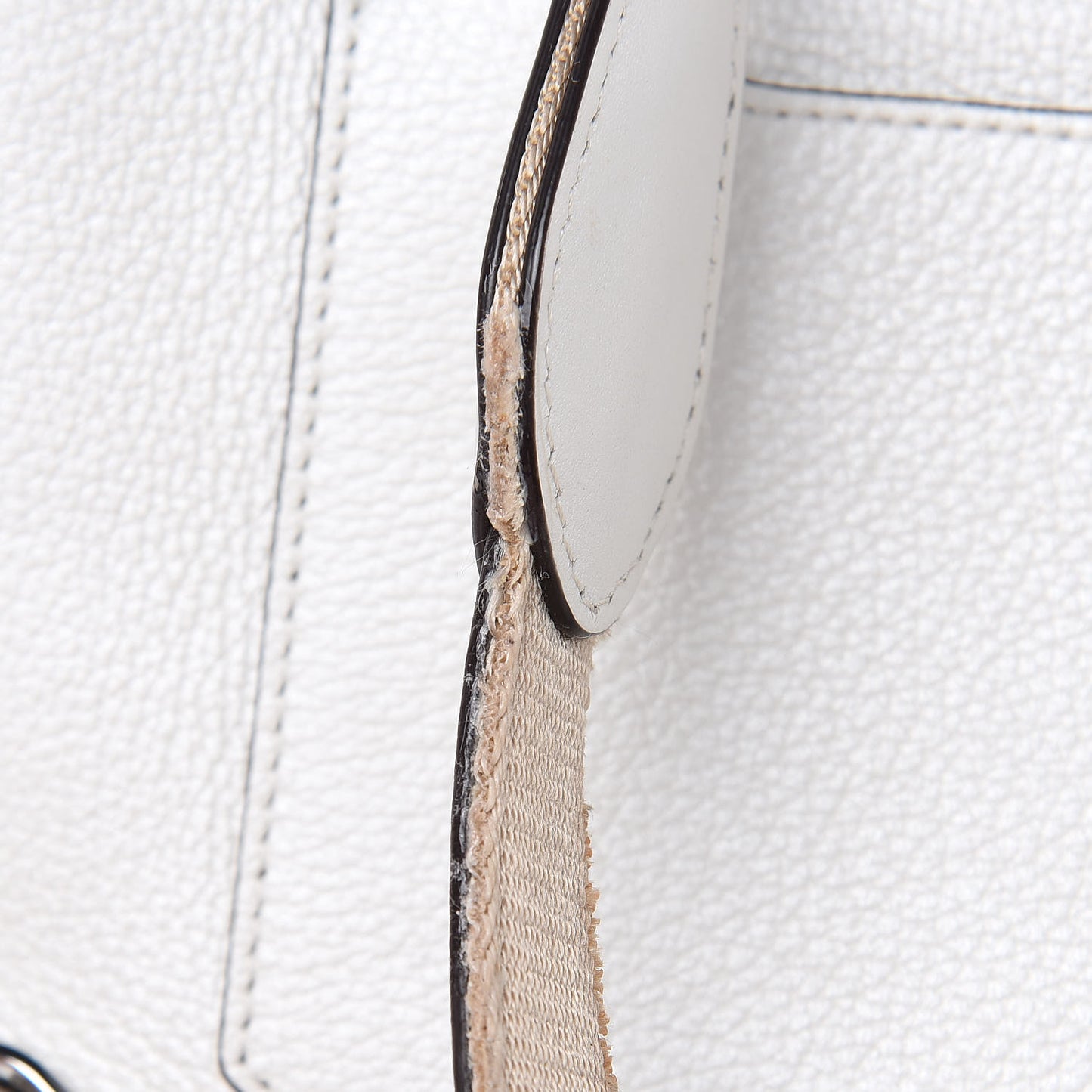 Grained Calfskin Medium Milla Convertible Backpack White Flake