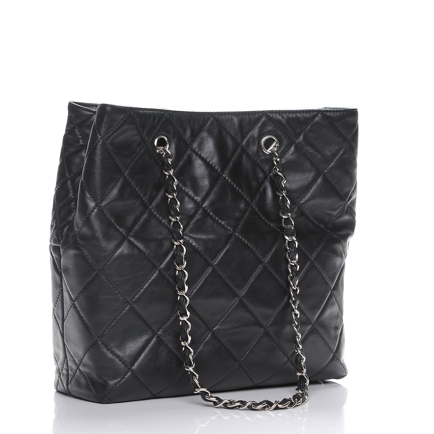 Chanel Calfskin Quilted In The Business North South Tote Black 3 of 7