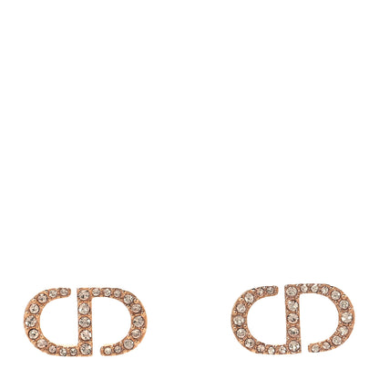 Christian Dior Crystal Petit CD Stud Earrings Rose Gold 1 of 5
