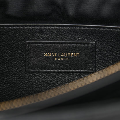 Saint Laurent Sheepskin Matelasse Chevron Monogram Large College Satchel Black 6 of 11