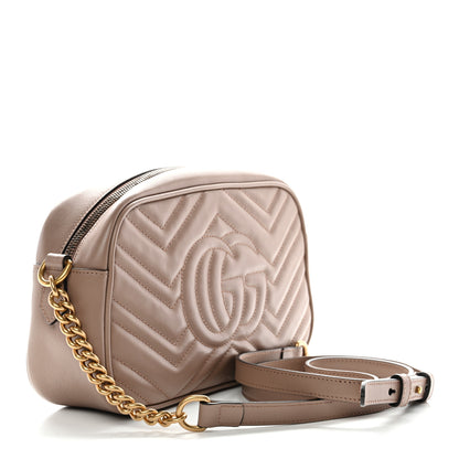 Gucci Calfskin Matelasse Small GG Marmont Chain Shoulder Bag Porcelain Rose 3 of 11