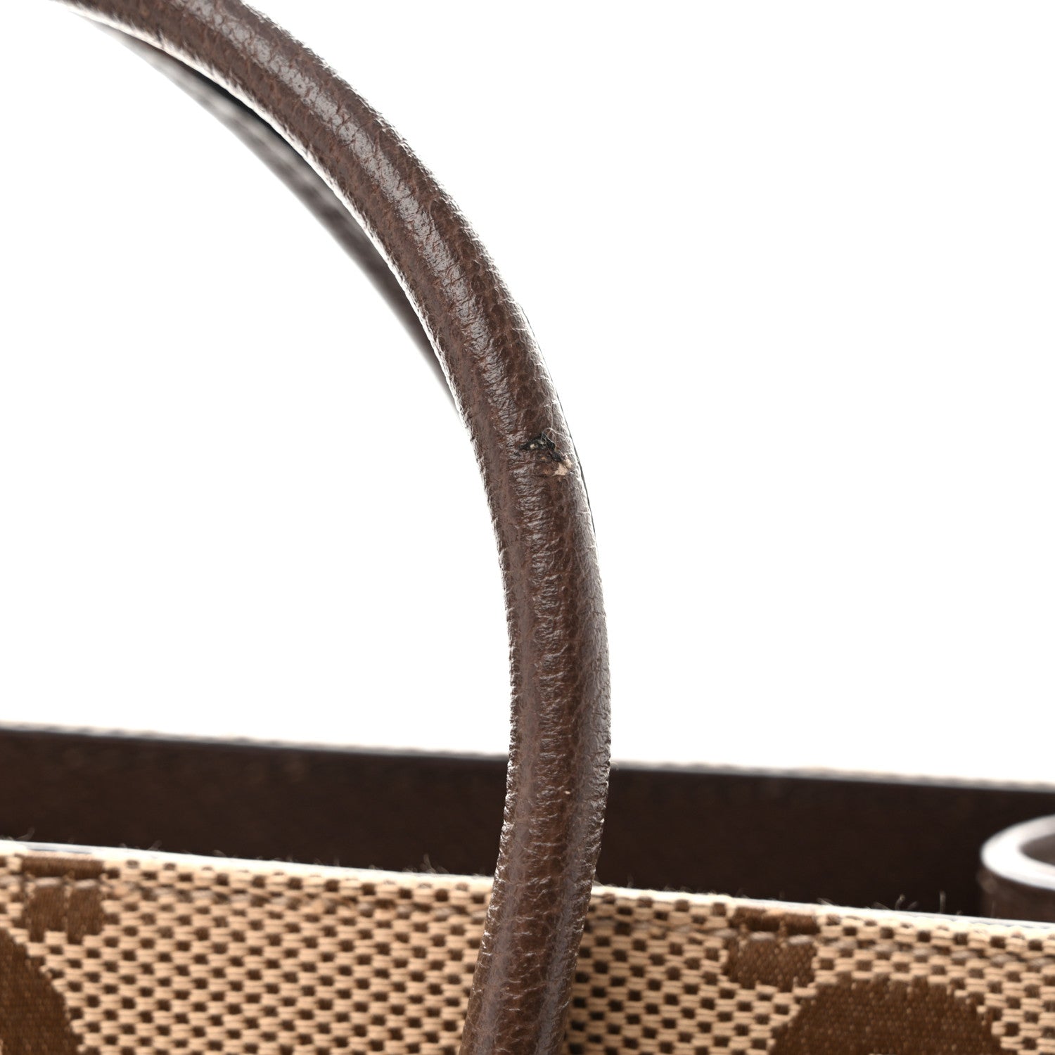 Gucci Monogram Jumbo GG Textured Dollar Calfskin Web Tote Bag Camel Ebony New Acero 14 of 15