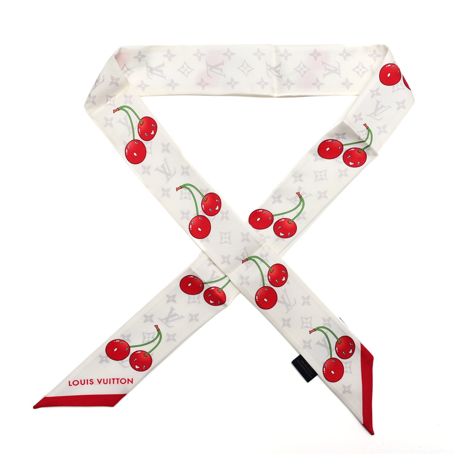 Louis Vuitton LV X TM Silk Monogram Cerises Bandeau White 1 of 3