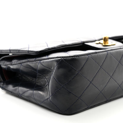 Chanel Lambskin Quilted Medium Double Flap Navy 9 of 12