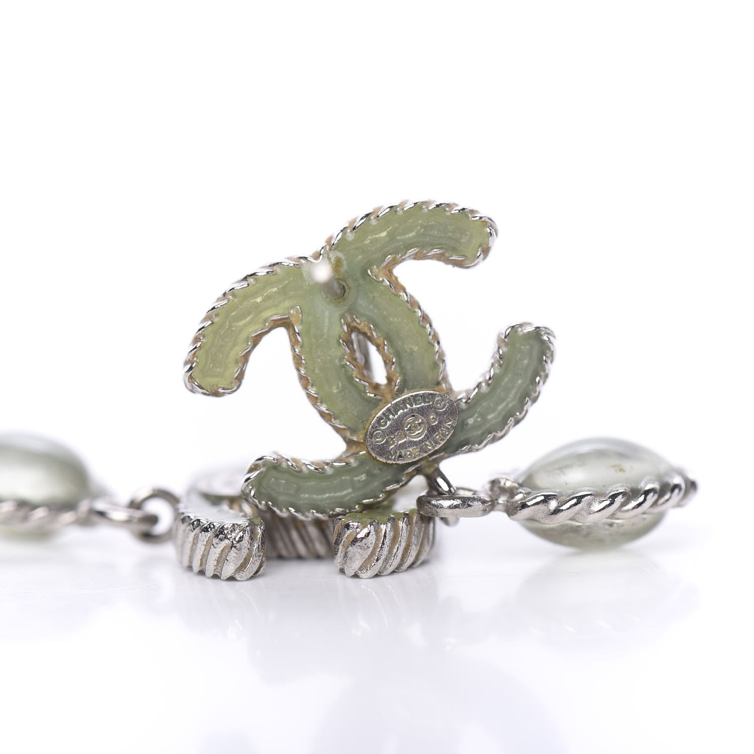 Chanel Resin CC Drop Earrings Blue 4 of 4