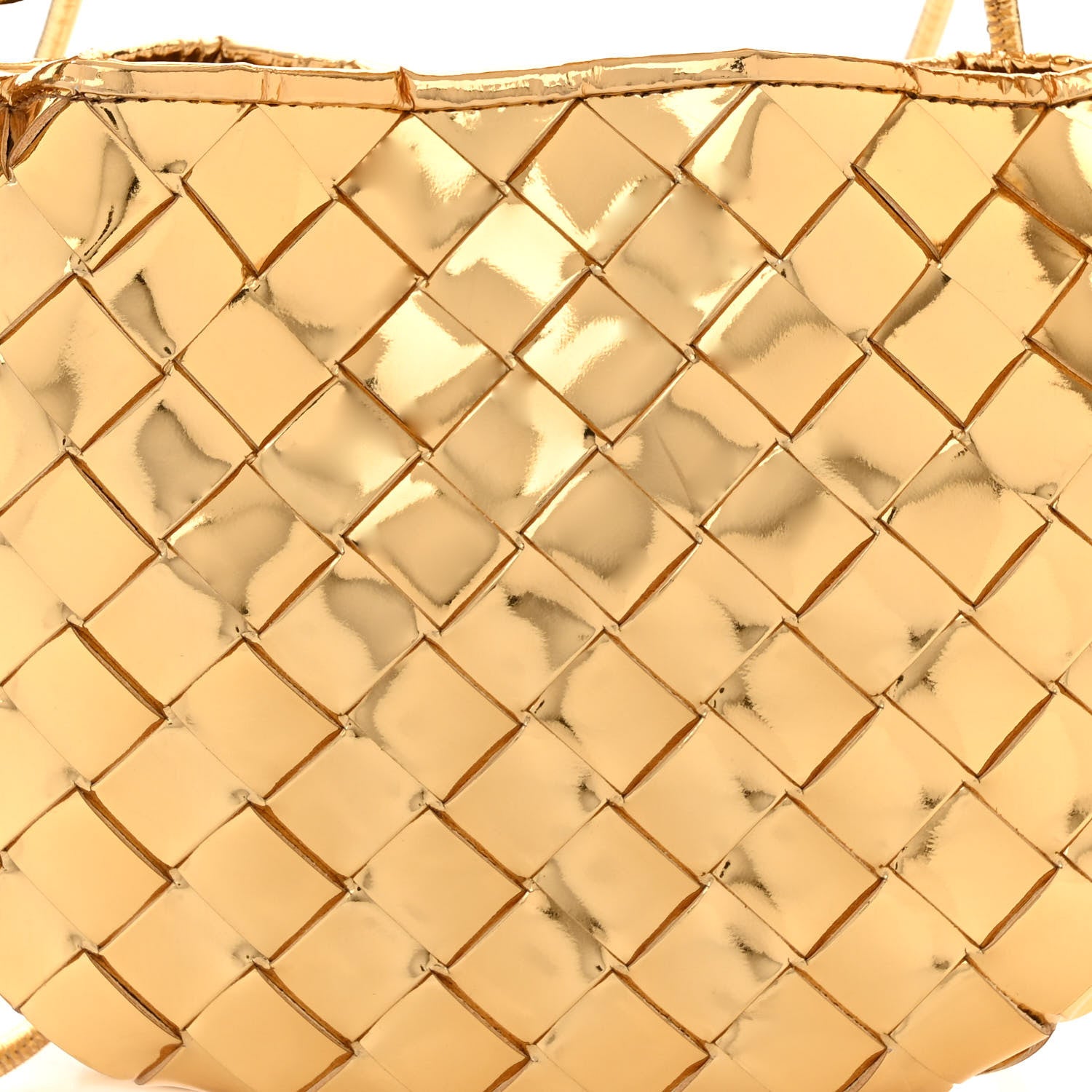Bottega Veneta Mirror Laminated Nappa Intrecciato Mini Sardine Bag Gold 7 of 9
