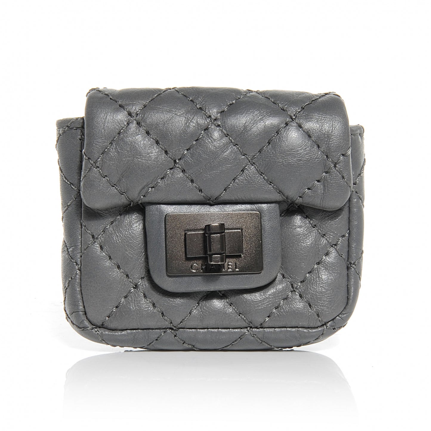 Leather Quilted Reissue Mini Belt Bag Grey